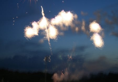 Fireworks 17 - white, blue, photography, smoke, fireworks