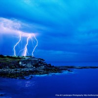 Lightning over the Sea