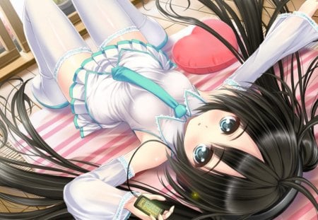 Alternative Hatsune Miku - aqua, bed, hot, thigh highs, heart, music, thighhighs, anime girl, stockings, black hair, white, amazing, art, cool, mp3, aqua eyes, artistic, hatsune miku, sexy, skirt, pillow, leggings, song, ipod, stunning, blanket, vocaloids, program, vocaloid, pink, beautiful, uniform, diva, beauty, nice, twintail, singer, aqua hair, black, virtual, pretty, idol, anime, miku, cute, twin tail, girl, boots, cg, hatsune, blue, tie, awesome, digital, blonde, outfit