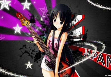 Akiyama Mio - beauty, wall, anime, new, mio, guitar girl