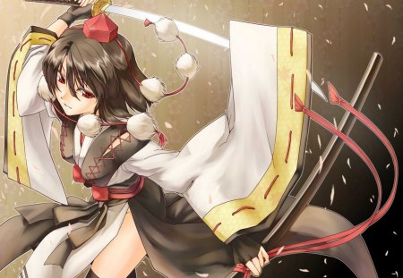 My Samurai Heart is Your - beauty, touhou, girl, wall, anime, classic, aya, new