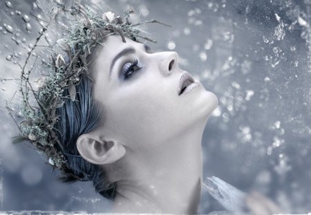 Blue Passion - passion, ice, woman, blue