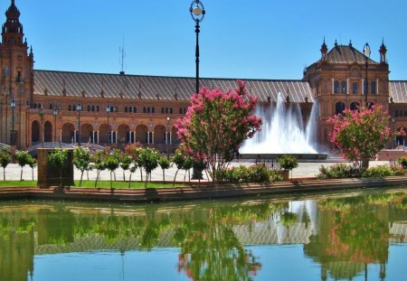 Seville Spain - spain, fountain, seville, river