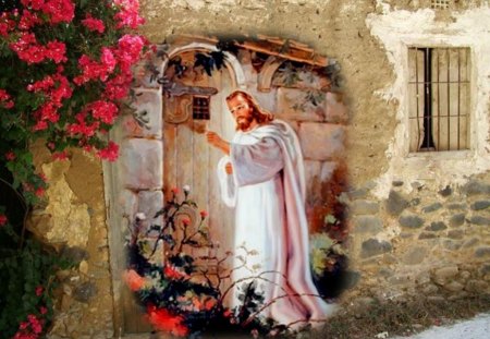 Jesus knocks at the door of your heart - christ, religion, god, door