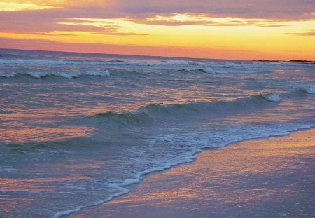 clearwater, florida sunset - clouds, sunset, nature, beach, waves, ocean