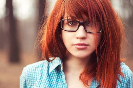 Cute redhead - with, female, redhead, glasses, model, cute, sexy