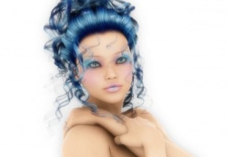 Blue Nymph - elf, nymph, fantasy, blue