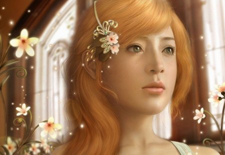 Golden Beauty - beauty, fantasy, gold, magic