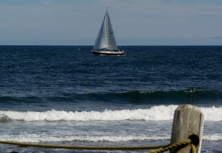 Boat on the ocean - sky, ocean, summer, coast waves, boat