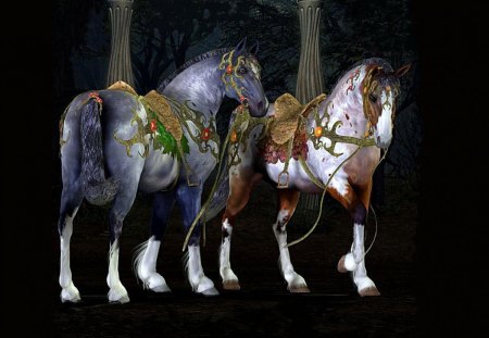 Magical Horses - horses, fairytale, fantasy, magic