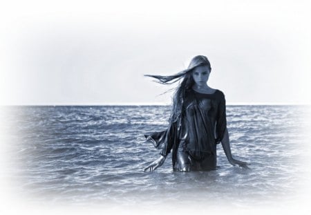 My Sea - girl, sea, love, ocean