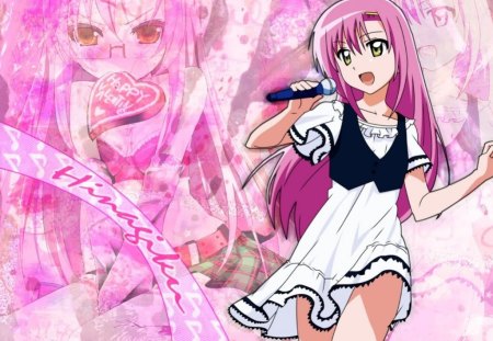 Hina sing a song - hinagiku, pink anime, anime sing, hina