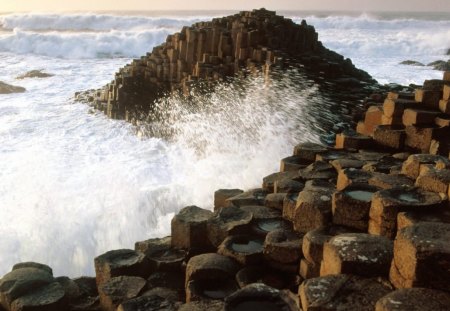 Waves Washing Over Rocks - ocean, nature, beach, rocks