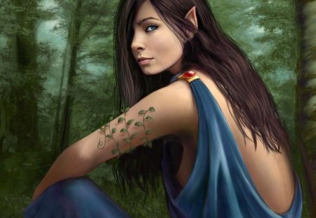 Beautiful Forest Elf - elf, fantasy, forest, beautiful