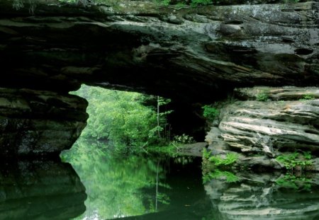 River Rock Reflections - reflections, nature, rivers, rocks