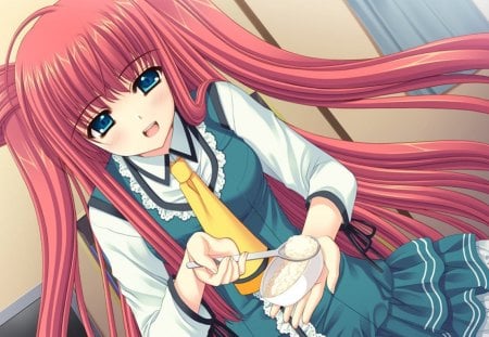 Yumeko Yamino - sekajyo, anime school girl, yumeko yamino, anime, green, anime girl, turquiose