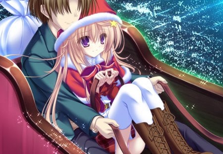 Seiya Mashiro - seiya mashiro, red, santa claus, anime, anime girl, meri chri, christmas