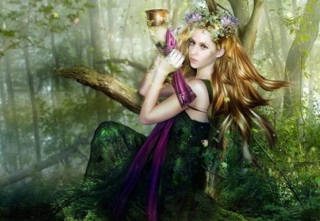 Calling on the spirit of the forest - nature, spirit, forest, magic