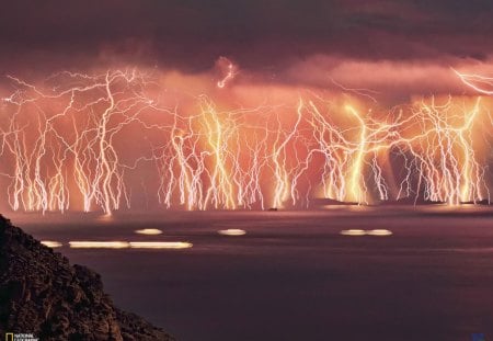 Rain of Lightning - thunderstorm, rain, lightning, thunder, storm