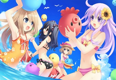 Mk2 Naeptunia Bikini girl - beauty, girl, game, wall, neptunia, new