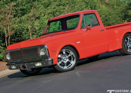 1972 Chevrolet Cheyenne - red, chrome wheels, gm, classic