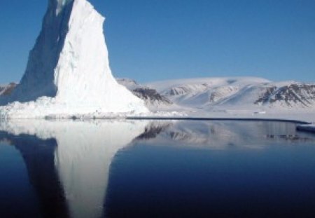 Greenland iceberg - mountains, ice, water, reflection