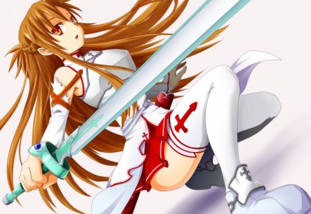 Sword Art Online - anime, white, skirts, swords