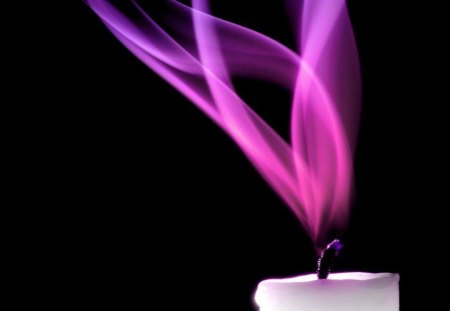 PURPLE FLAME - flame, purple, candles, wick, fire, lavender