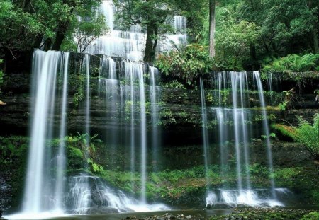 Waterfalls - river, waterfalls, forest, nature