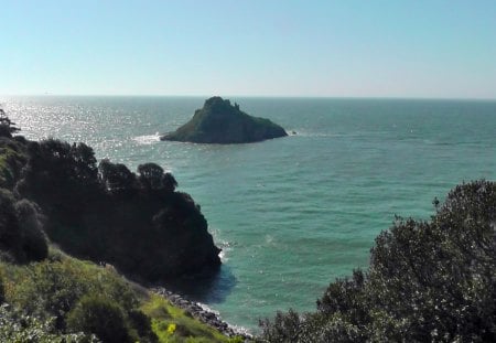 Thatcher Rock, Torquay - oceans, nature, beach, islands, sea, devon, rocks