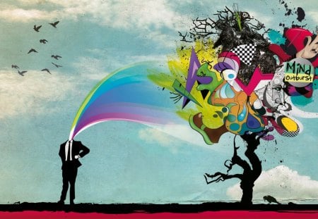 Mind Outburst - abstract, outburst, cool, colorful, awesome, graffiti, mind, nice, sky