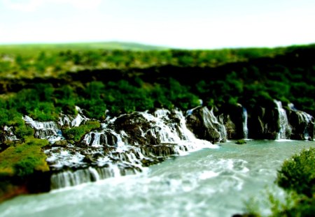 MULTIPLE WATERFALLS - nature, falls, multiple, river