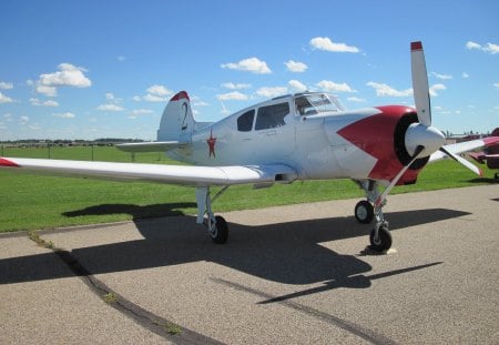 Airplane at the air show in Alberta 09 - white, red, sky, airplane, private planes, blue