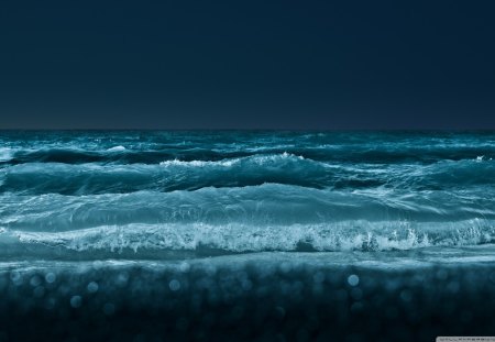 Ocean at Night - hd, ocean, photography, water, night