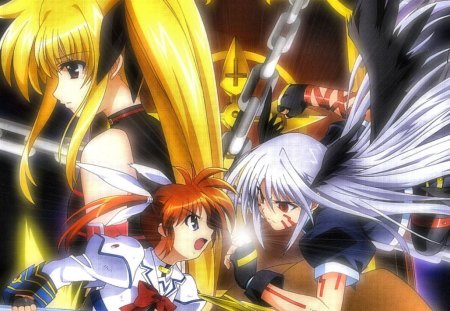 Fight for a Chance - mahou shoujo lyrical girl nanoha a s, nanoha takamachi, fate testarossa, reinforce, wings