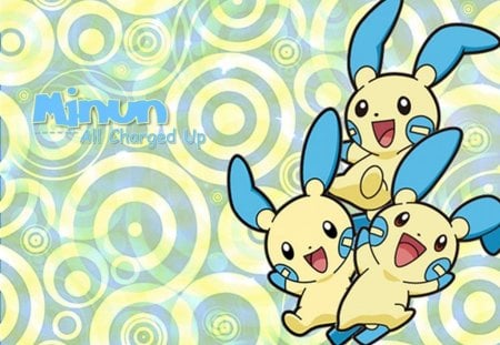 Minum All Charged Up! - electric, pokemon, blue, minum