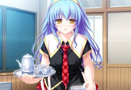 Hiiragi Tsukino - hiiragi tsukino, anime school girl, tea, anime, anime girl, suzukaze no melt