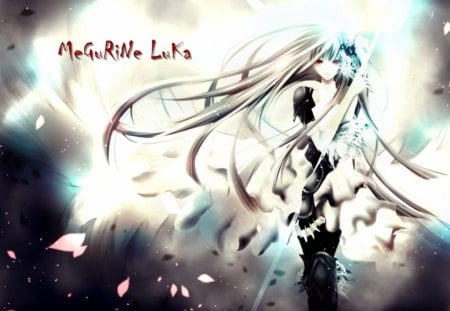 Megurine Luka - black, vocaloid, warrior, dark