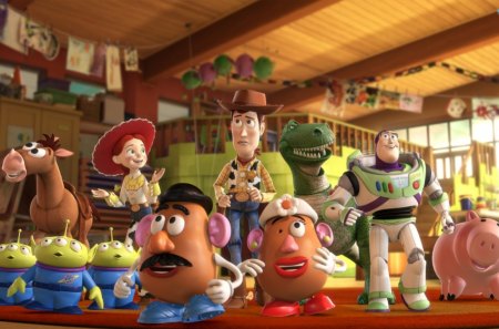 Toy_Story_Wallpaper - pig, cowboy, horse, alien