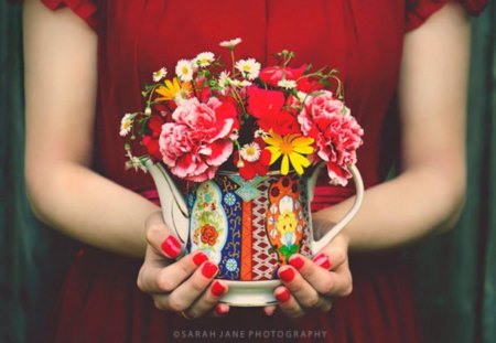 .::Awake my soul.:: - hands, eternity, girl, mixed, colours, red, beautiful, flowers, soul