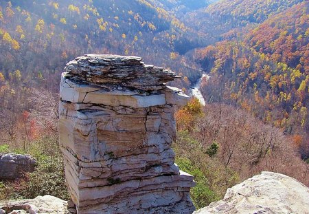 Looking Down - gorge, west virginia, mountains, autumn