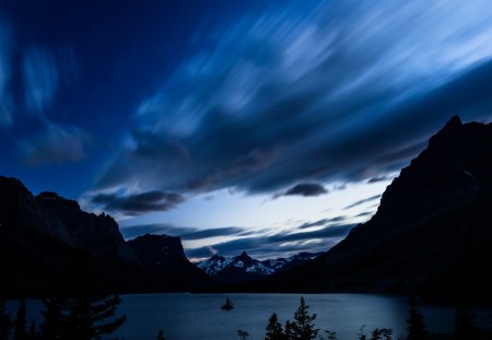 Beautiful Sky - blue, beautiful, lake, mountains, sky