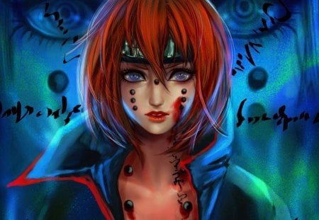 pain is a girl - girl, naruto, pain, blood, red hair