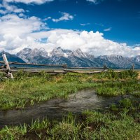 Golden Teton Mountains