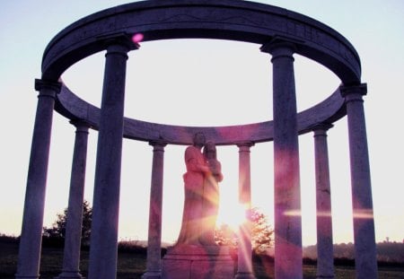 Sunset on the Lovers - sunset, architecture, monument, sky