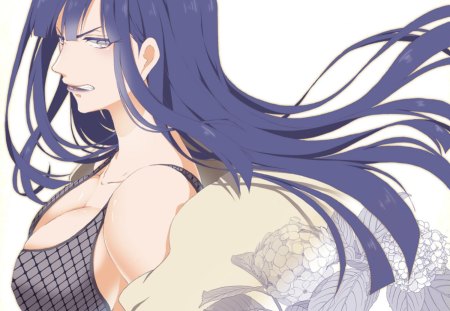 Hinata Hyuuga - anime, female, white background, long hair, shinobi, hinata hyuuga, hinata, naruto shippuden, kunoichi, naruto, hyuuga hinata, purple hair