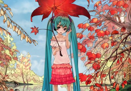 Anime - anime, autumn, girl, spring