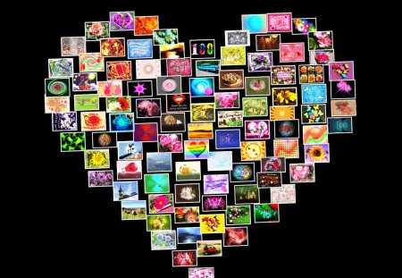 ♥ My First 100 Wallpapers ♥ - abstract, cards, heart, collage, colors, pictures, wallpaper