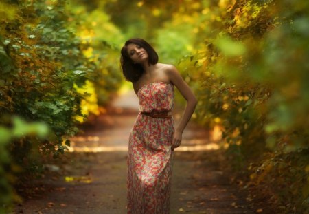 Delicate Flower - pretty, delicate, lady, beautiful, green, leaves, slim