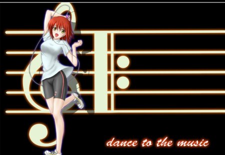 Music_Girl - red hair, score, music, ipod, girl, cute, happy